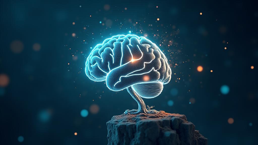 Vue conceptuelle de la sagesse et de l'IA fusionnant pour l'éducation